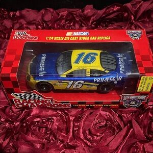 Racing Champions 1:24 Scale Die-Cast Stock Car - Blue and Yellow